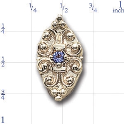 A3537 14K SLIDE WITH SMALL ROUND TANZANITE CENTER 